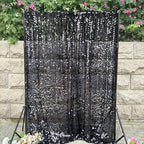 9FTx10FT Black Large Sequin Backdrop for Halloween Party, 1 Panel in 9 ft W x 10 ft L (1 Panel) in Black, alternate view 6