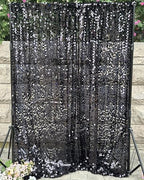 9FTx10FT Black Large Sequin Backdrop for Halloween Party, 1 Panel in 9 ft W x 10 ft L (1 Panel) in Black, alternate view 7