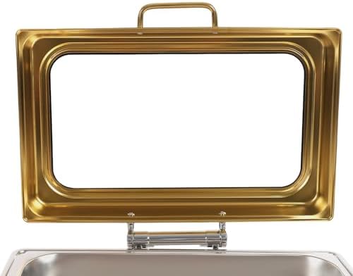 9L Chafing Dishes for Buffet Stainless Steel Food Warmer Buffet Server Gold, alternate view 2