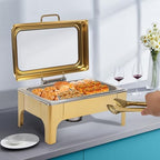 9L Chafing Dishes for Buffet Stainless Steel Food Warmer Buffet Server Gold, alternate view 5