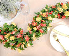 9Pcs 74FT Champagne and Orange Flower Garland for Wedding Backdrop, alternate view 2