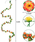 9Pcs 74FT Champagne and Orange Flower Garland for Wedding Backdrop, alternate view 3