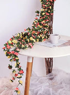 9Pcs 74FT Champagne and Orange Flower Garland for Wedding Backdrop, alternate view 4