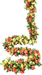 9Pcs 74FT Champagne and Orange Flower Garland for Wedding Backdrop, alternate view 6