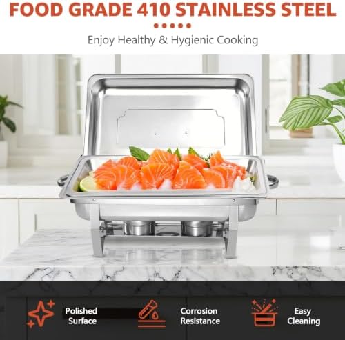 9QT 5 Pack Chafing Dishes for Buffet, Chafing Dish Buffet Warmers, alternate view 3