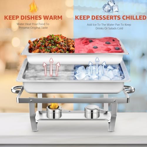 9QT 5 Pack Chafing Dishes for Buffet, Chafing Dish Buffet Warmers, alternate view 5