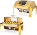 9QT Chafing Dishes for Buffet 2 Pack, Roll Top Chafing Dish Buffet Set, Stainless Steel Buffet Warmer Chafers