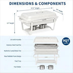 9QT Chafing Dishes for Buffet 2 Pack, White Maifanite-Coated in White, alternate view 2