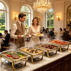 9QT Chafing Dishes for Buffet, 4 Pack Stainless Steel Buffet Servers and Warmers, Rectangular Chafing Dish, alternate view 2