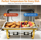 9QT Chafing Dishes for Buffet, 4 Pack Stainless Steel Buffet Servers and Warmers, Rectangular Chafing Dish, alternate view 4
