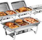 9Qt Chafing Dishes for Buffet 4Pack, 304 Stainless Steel Chafing Dish Buffet Set with Folding Frame, Food