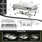 9Qt Chafing Dishes for Buffet 4Pack, 304 Stainless Steel Chafing Dish Buffet Set with Folding Frame, Food, alternate view 2