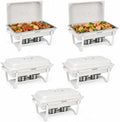 9QT Chafing Dishes for Buffet 5 Pack, White Maifanite-Coated in White