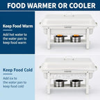 9QT Chafing Dishes for Buffet 5 Pack, White Maifanite-Coated in White, alternate view 6