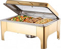 9QT Chafing Dishes for Buffet, Stainless Steel Catering Supplies Buffet Display with Glass Lid & Hydraulic