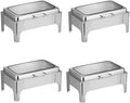 9QT Chafing Dishes for Buffet with Glass Lid, 4Pack Round Chafing Dish | Buffet Servers and Warmers Set in
