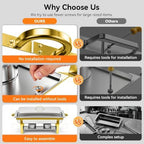 9QT Gold Rectangular Chafing Dishes Buffet, 7 Multi-Size Food Pan, 4Pack in Gold003, alternate view 5