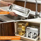9QT Gold Rectangular Chafing Dishes Buffet, 7 Multi-Size Food Pan, 4Pack in Gold003, alternate view 6