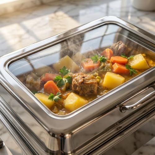 9QT Rectangular Chafing Dishes for Buffet 4 Pack (Silver) in Silver, alternate view 2