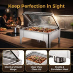 9QT Rectangular Chafing Dishes for Buffet 4 Pack (Silver) in Silver, alternate view 4