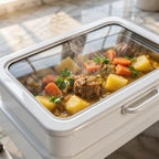 9QT Rectangular Chafing Dishes for Buffet 4 Pack (White) in White, alternate view 2