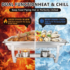 9QT Rectangular Chafing Dishes for Buffet, Chafers and Buffet Warmers Sets in Silver, alternate view 3