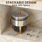 9QT Round Chafing Dishes for Buffet, 2 Pack Gold Chafer Set, alternate view 3