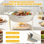 9QT White Chafing Dishes for Buffet, 2 Pack Maifanite-Coated Chafer in White, alternate view 2