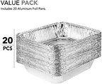 9x13 Aluminum Pans (20 Pack) - Disposable & Recyclable Foil Tray- Half Size Steam Table Deep Pans - Tin Foil, alternate view