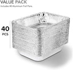 9x13 Aluminum Pans (40 Pack) - Disposable and Recyclable Foil Trays - Half Size Steam Table Deep Pans - Tin, alternate view 4