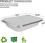 9x13 Aluminum Trays with Lids (10 Pack) - Disposable Half Size Deep Pans for Cooking, Storage, BBQ, Grilling, alternate view