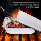 9x13 Aluminum Trays with Lids (10 Pack) - Disposable Half Size Deep Pans for Cooking, Storage, BBQ, Grilling, alternate view