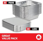 9x13 Disposable Aluminum Pans with Lids, 30 Pack, alternate view 3