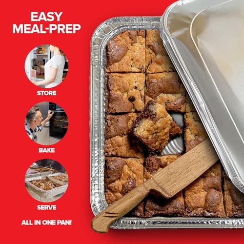 9x13 Disposable Aluminum Pans with Lids, 30 Pack, alternate view 4