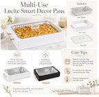 9x13 Disposable Pan Holder with Lid, Lucite Casserole Serving Tray for Pans in 9x13 Inches in Black, alternate view 2