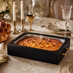 9x13 Disposable Pan Holder with Lid, Lucite Casserole Serving Tray for Pans in 9x13 Inches in Black, alternate view 5