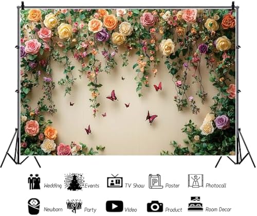 9x6ft Flowers Wall Photography Background Spring Floral Botanical Banner in 9x6ft, alternate view 6
