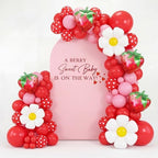 A Berry Sweet Baby is on the Way Arch Backdrop Cover Decor in 6.6 ft x 35.83 in in Pink