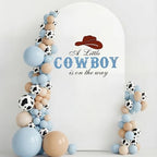 a Little Cowboy is on the Way Baby Shower Arch Cover Backdrop in 6.6 ft x 9.06 in in Blue