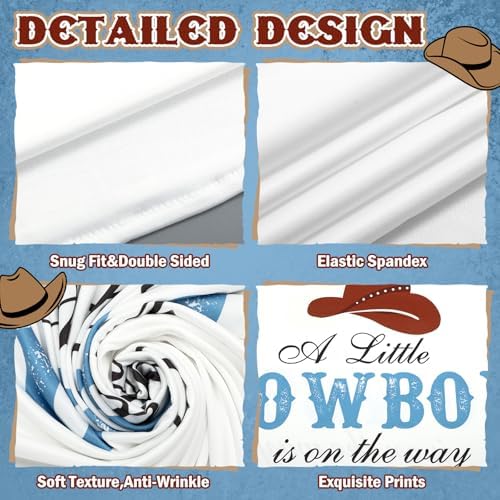 a Little Cowboy is on the Way Baby Shower Arch Cover Backdrop in 6.6 ft x 9.06 in in Blue, alternate view 3