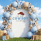 a Little Cowboy is on the Way Baby Shower Arch Cover Backdrop in 6.6 ft x 9.06 in in Blue, alternate view 6