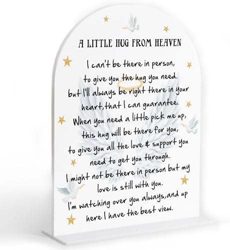 A Little Hug From Heaven, Memory Table Sign for Wedding, White Arch Acrylic Ceremony and Reception Decor