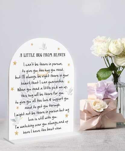 A Little Hug From Heaven, Memory Table Sign for Wedding, White Arch Acrylic Ceremony and Reception Decor, alternate view 2
