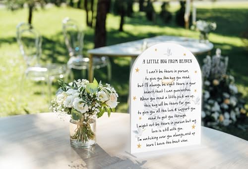 A Little Hug From Heaven, Memory Table Sign for Wedding, White Arch Acrylic Ceremony and Reception Decor, alternate view 4