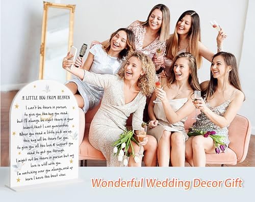 A Little Hug From Heaven, Memory Table Sign for Wedding, White Arch Acrylic Ceremony and Reception Decor, alternate view 5