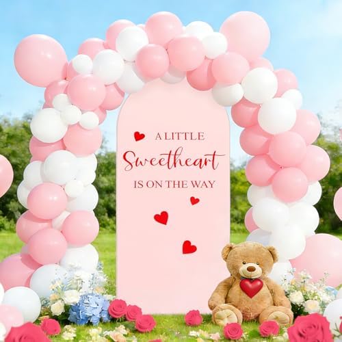 a Little Sweetheart is on the Way Arch Backdrop Cover Decor in 6.6 ft in Pink, alternate view 6