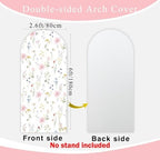 A Little Wildflower is on the Way Arch Backdrop Cover Pastel Pink Girl Baby Shower Party Floral in Bloom Fabric, alternate