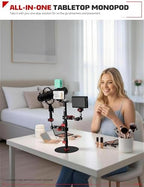 A200 Round Base Monopod 22" Desktop Mini Tripod, alternate view 2