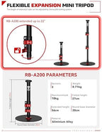 A200 Round Base Monopod 22" Desktop Mini Tripod, alternate view 6