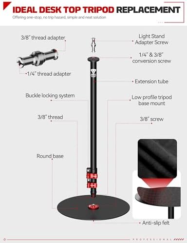 A300 Round Base Monopod Light Stand 60" 2 Pack in Black, alternate view 5